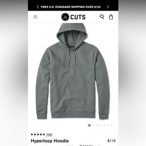 Cuts Mens Hyperloop Sage Hoodie. Size Medium. GREAT CONDITION!